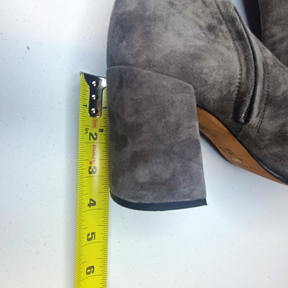 Vince Grey Cool Brown Block Hill Suede Ankle Boots Size 9 M - Picture 9 of 9